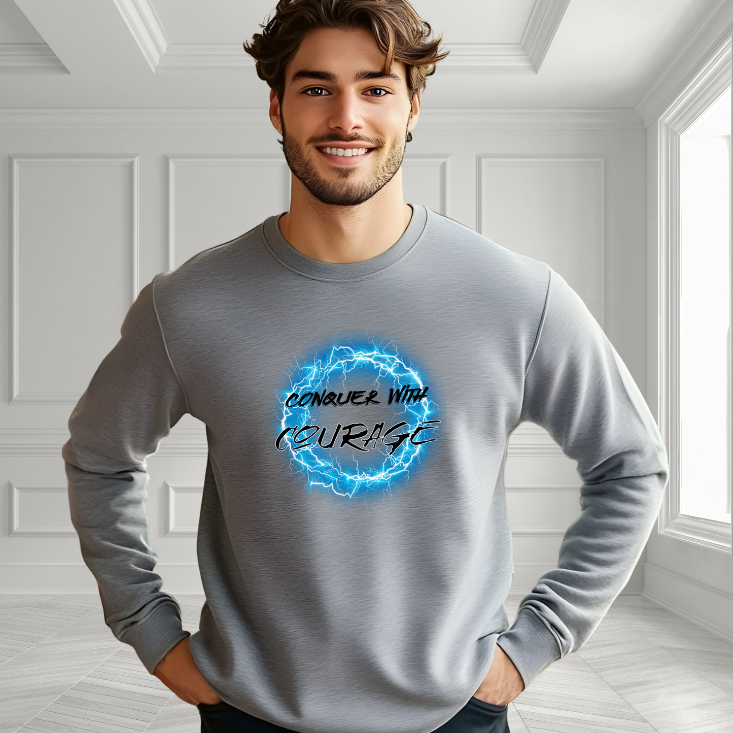 Conquer With Courage Crewneck Sweatshirt