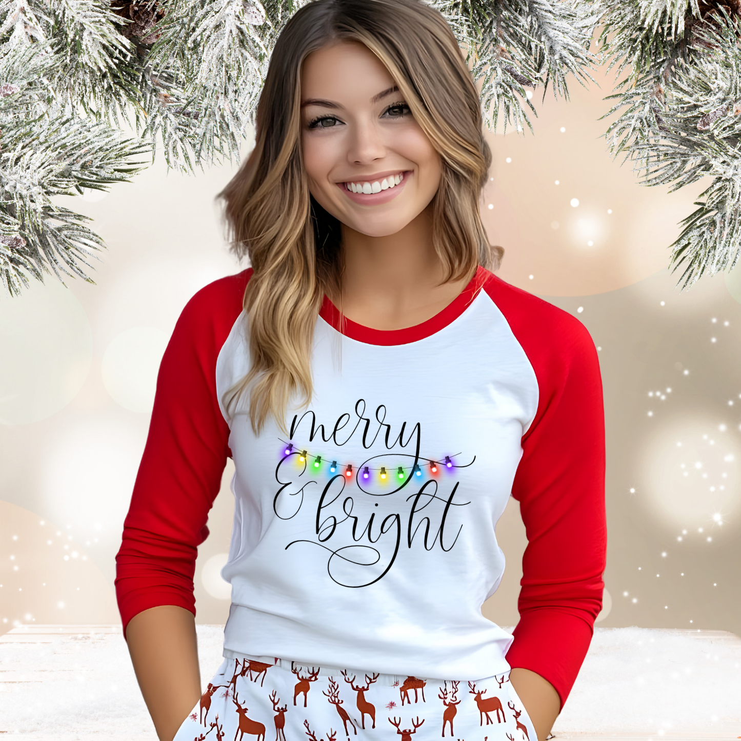 Merry & Bright Baseball Tee