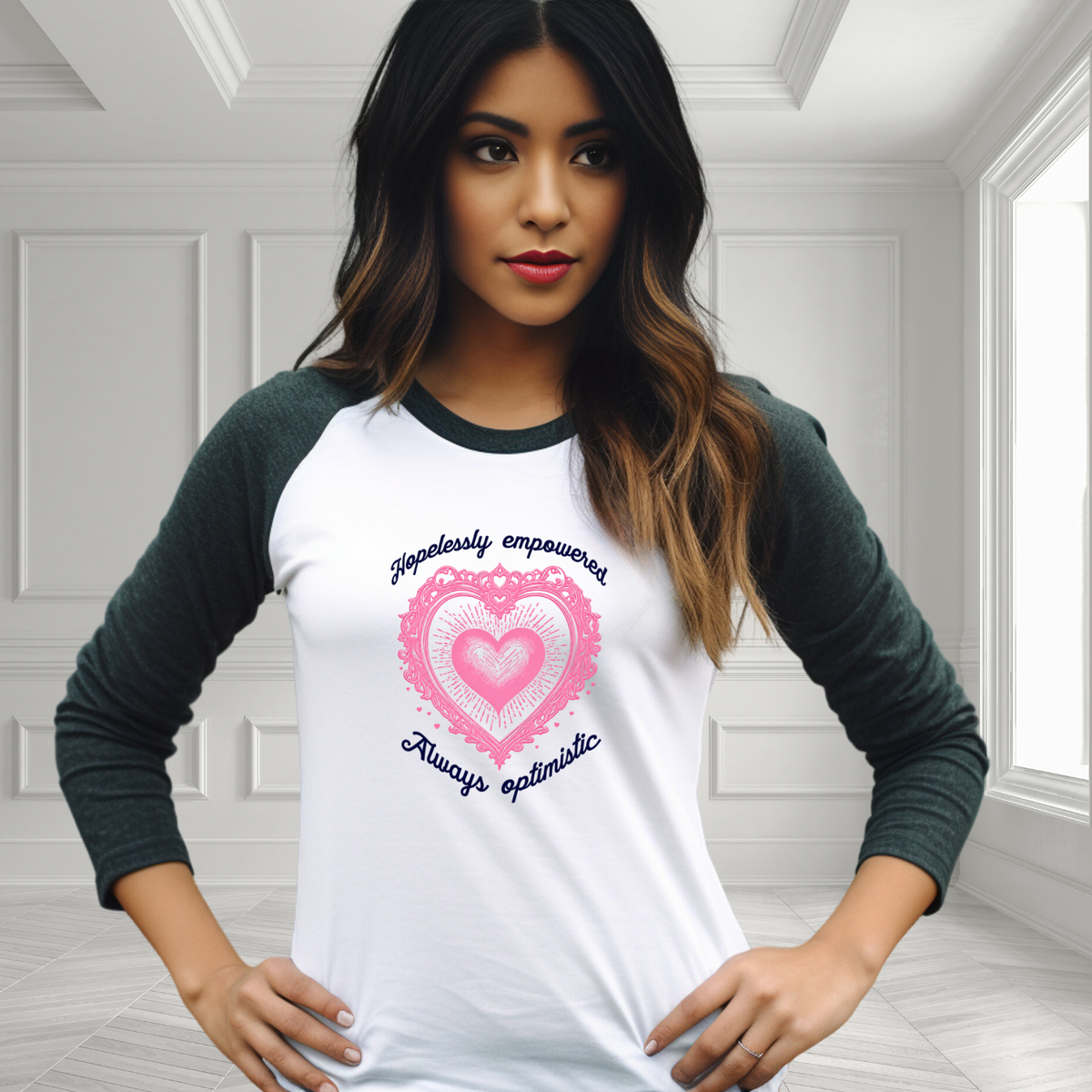 Hopelessly Empowered, Always Optimistic Baseball Tee