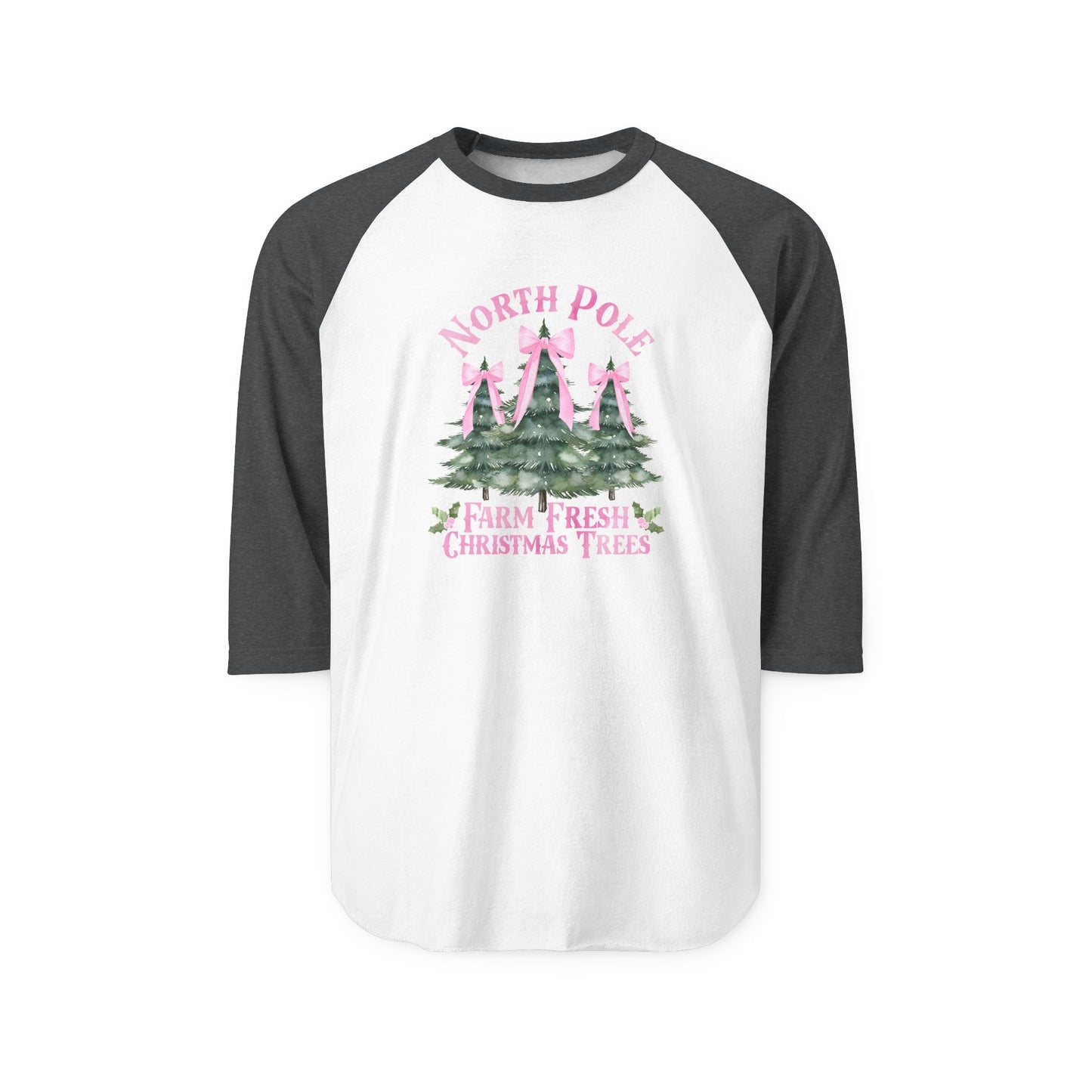 North Pole Christmas Trees Baseball Tee