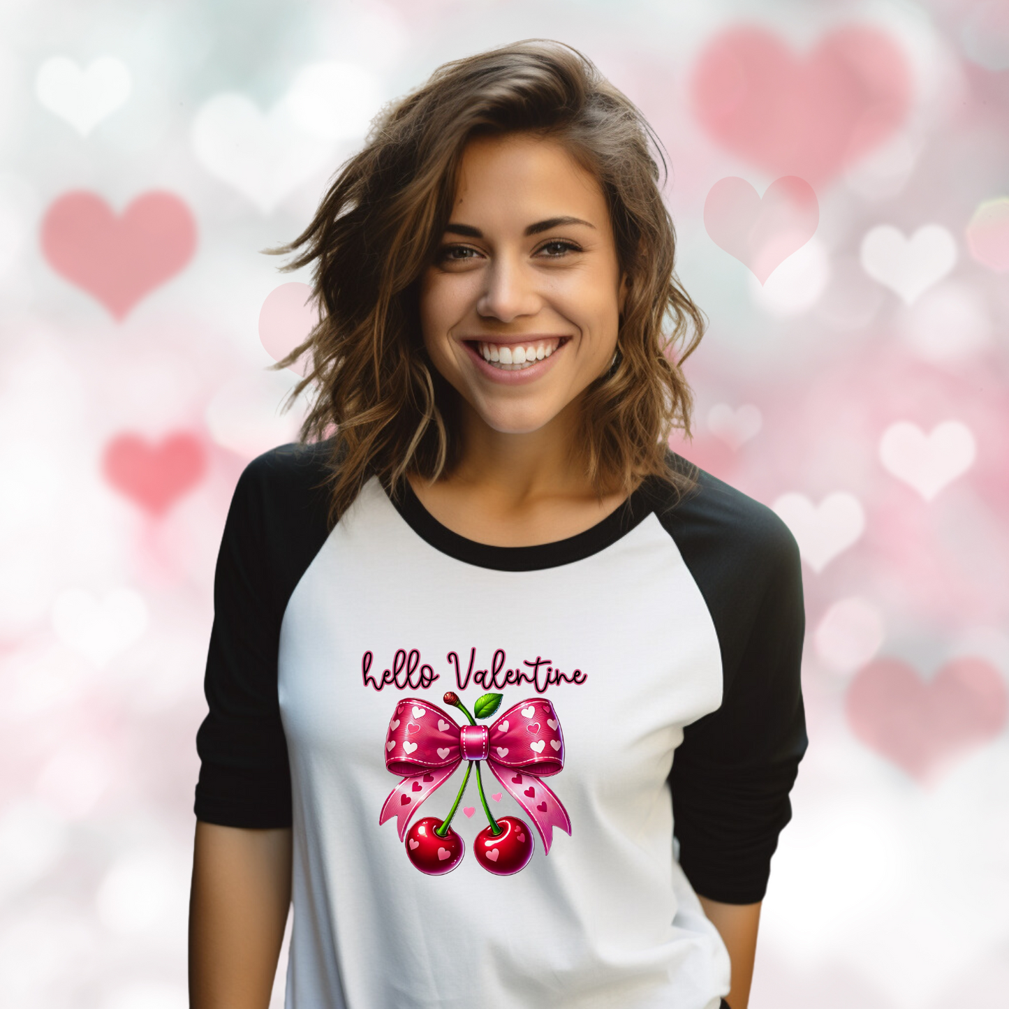 Hello Valentine Baseball Tee