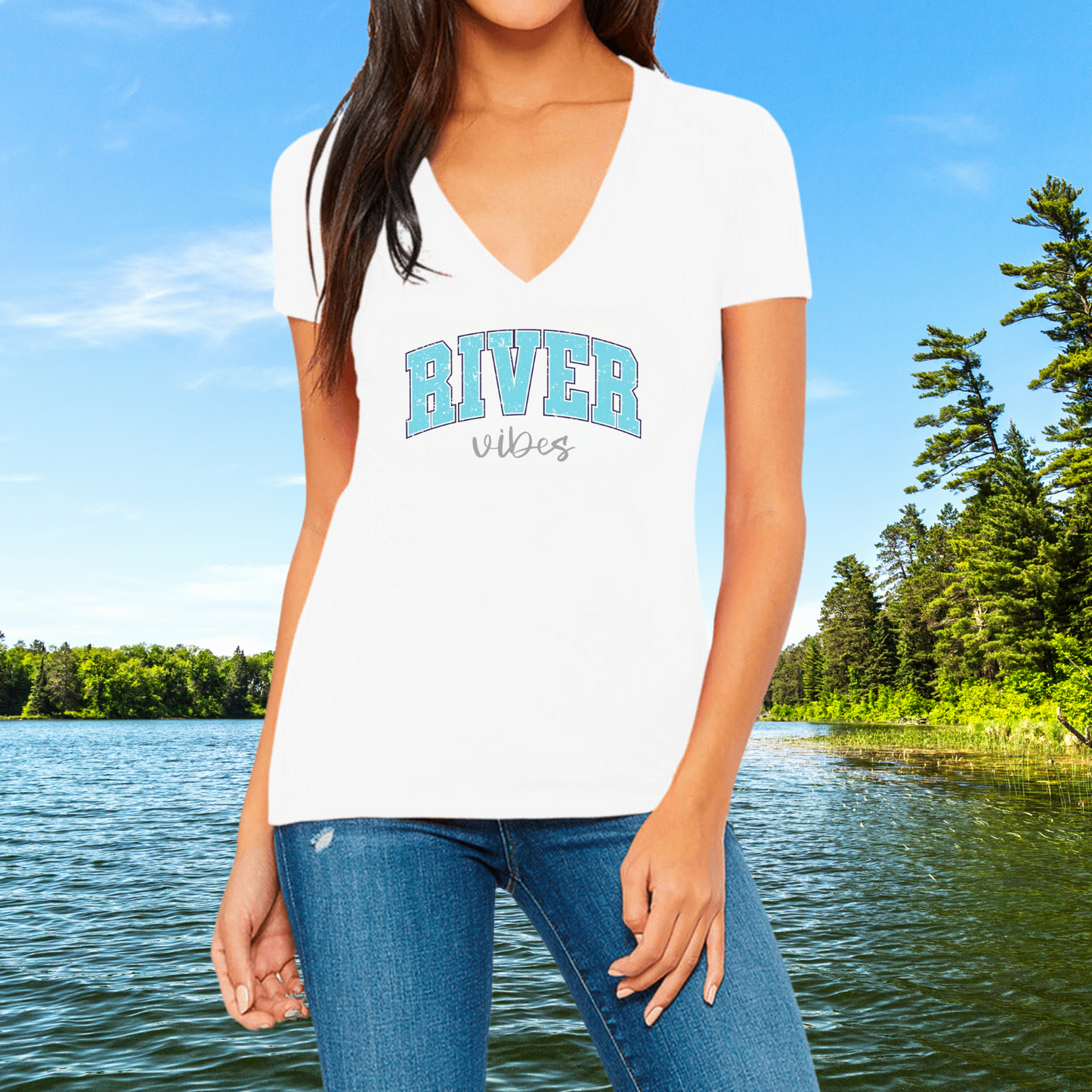 River Vibes V-Neck T-Shirt