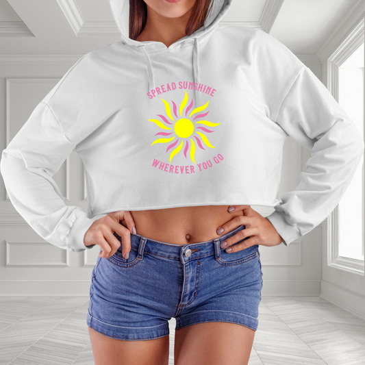 Spread Sunshine Wherever You Go Crop Hoodie