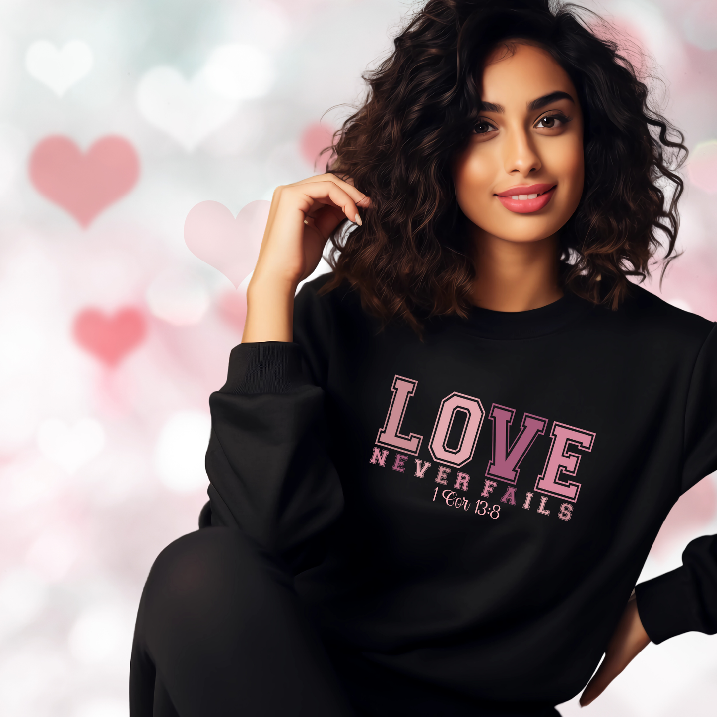 Love Never Fails Crewneck Sweatshirt