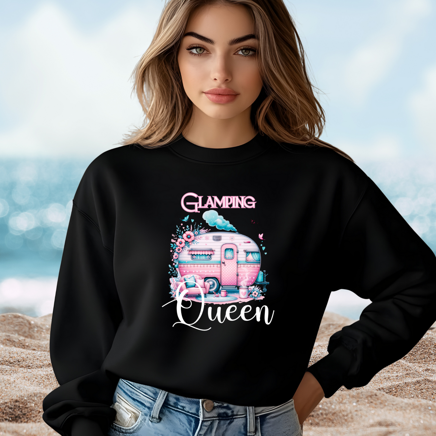 Glamping Queen Crewneck Sweatshirt