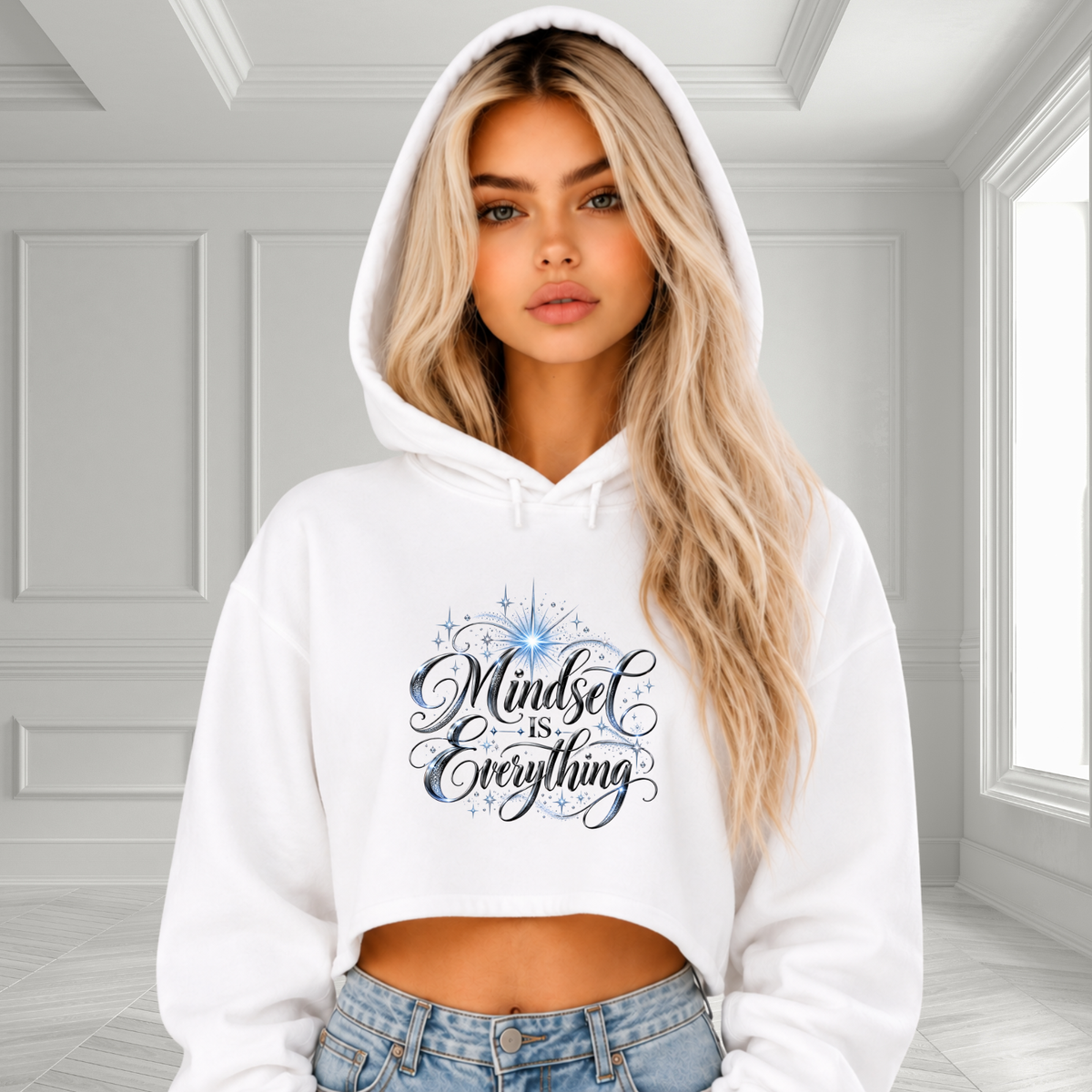 Mindset Is Everything Crop Hoodie