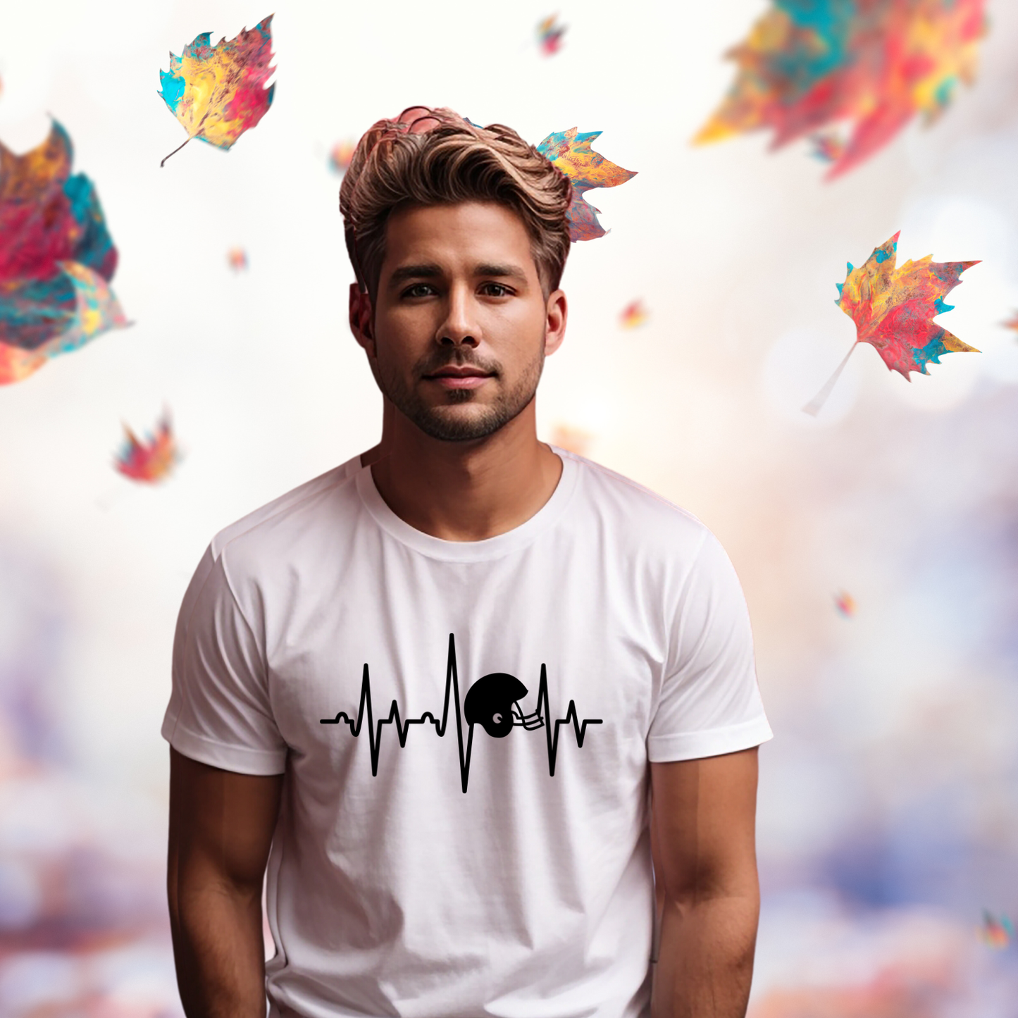 Football Helmet Heartbeat T-Shirt