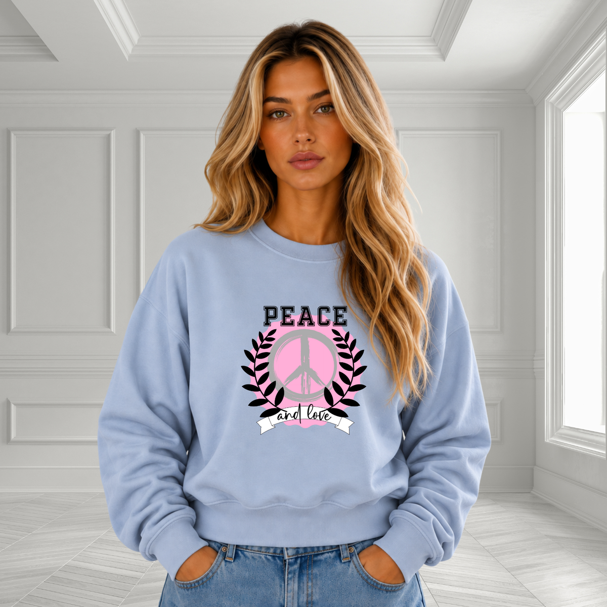 Peace And Love Crewneck Sweatshirt