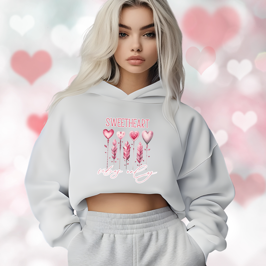 Sweetheart Vibes Only Crop Hoodie