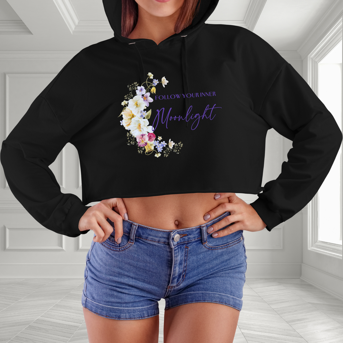 Follow Your Inner Moonlight Crop Hoodie