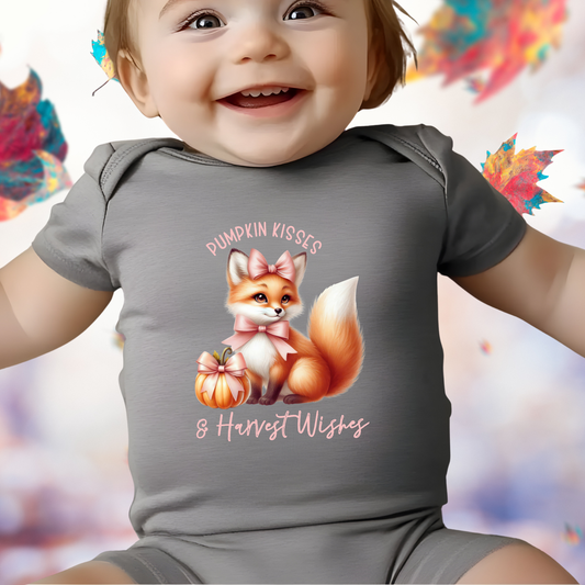 Pumpkin Kisses & Harvest Wishes Infant Short Sleeve Onesie