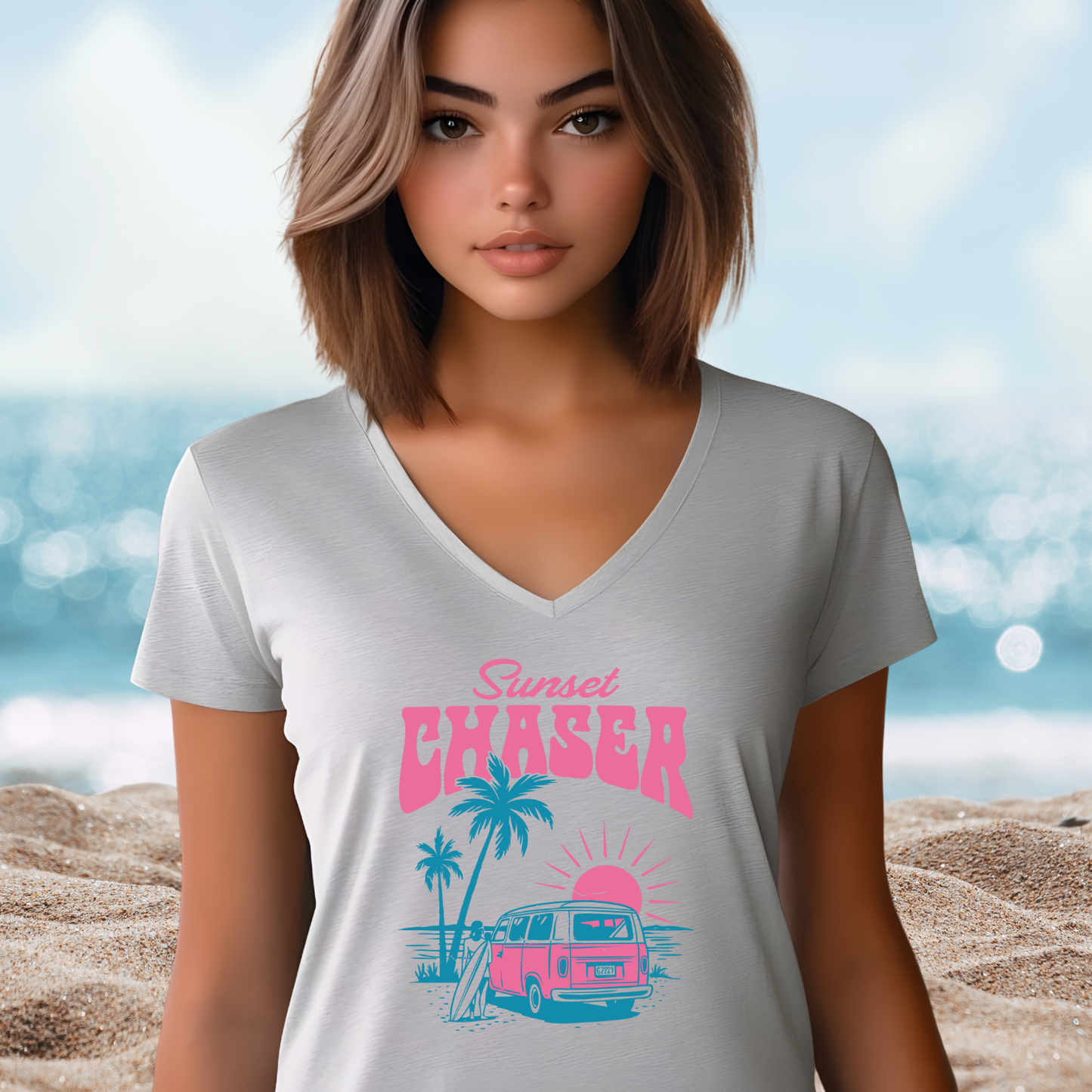 Sunset Chaser V-Neck Tee