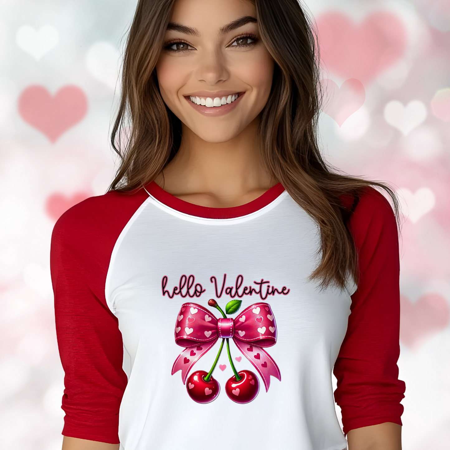 Hello Valentine Baseball Tee
