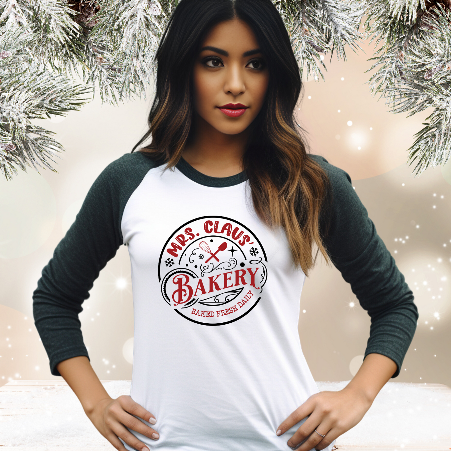 Mrs. Claus’ Bakery Baseball Tee