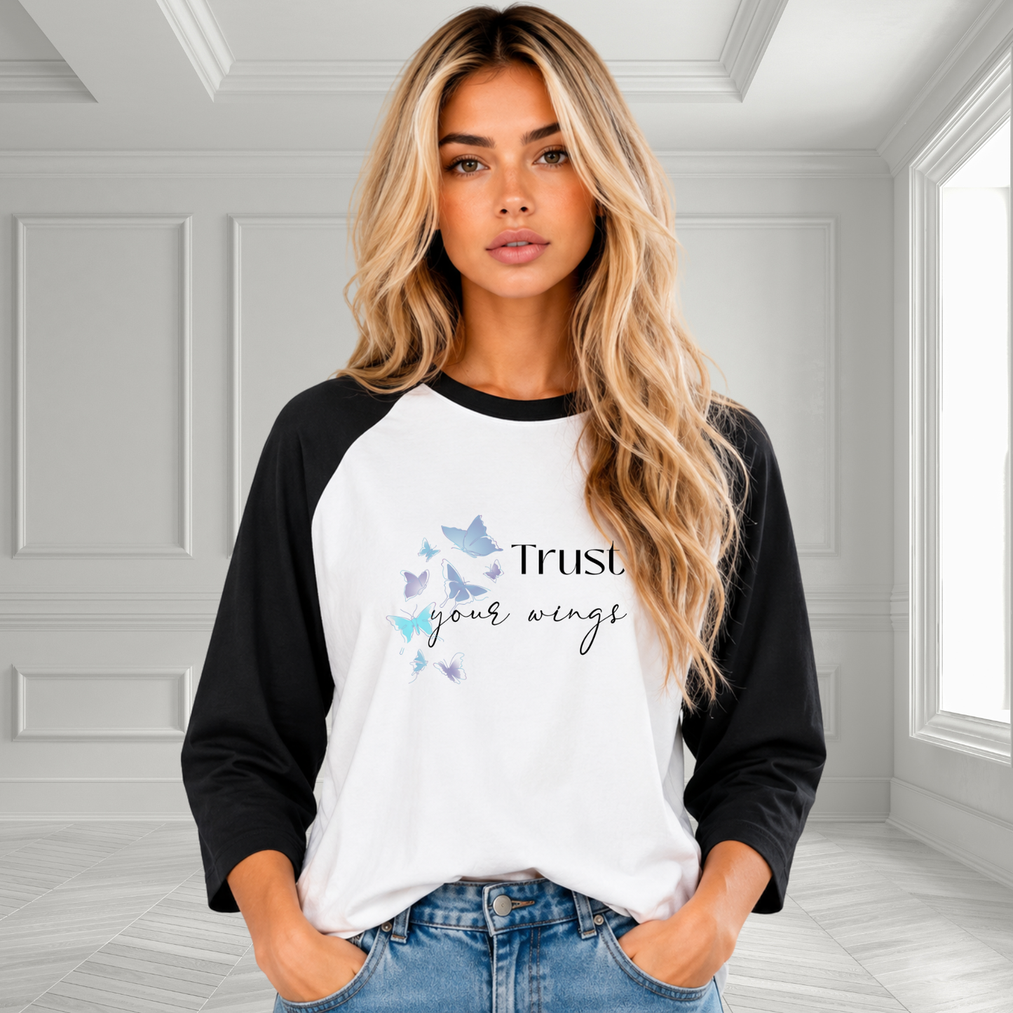 Trust Your Wings Baseball Tee