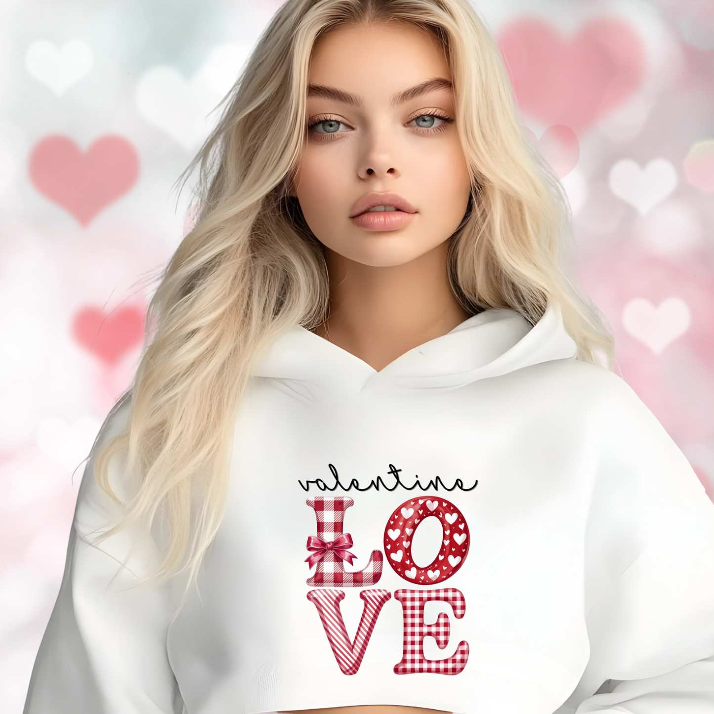 Valentine Love Crop Hoodie