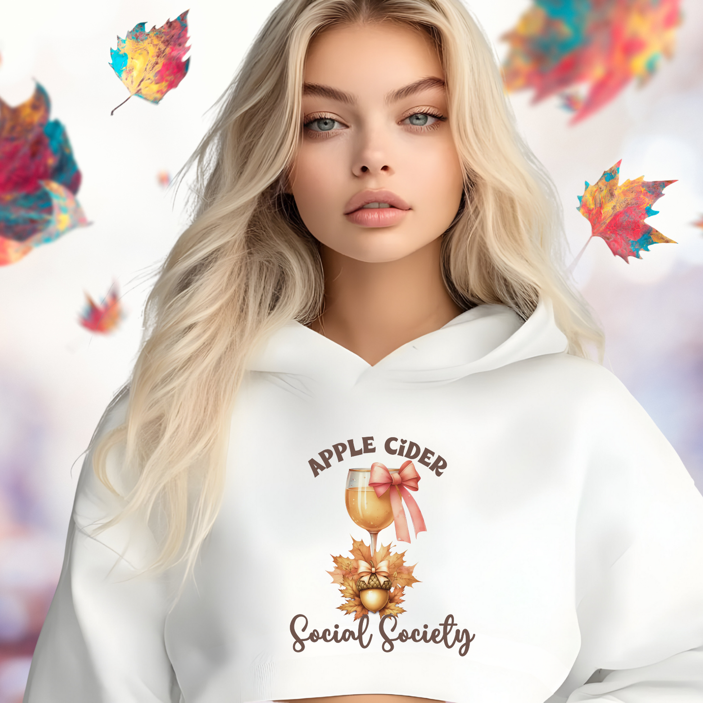 Apple Cider Social Society Crop Hoodie