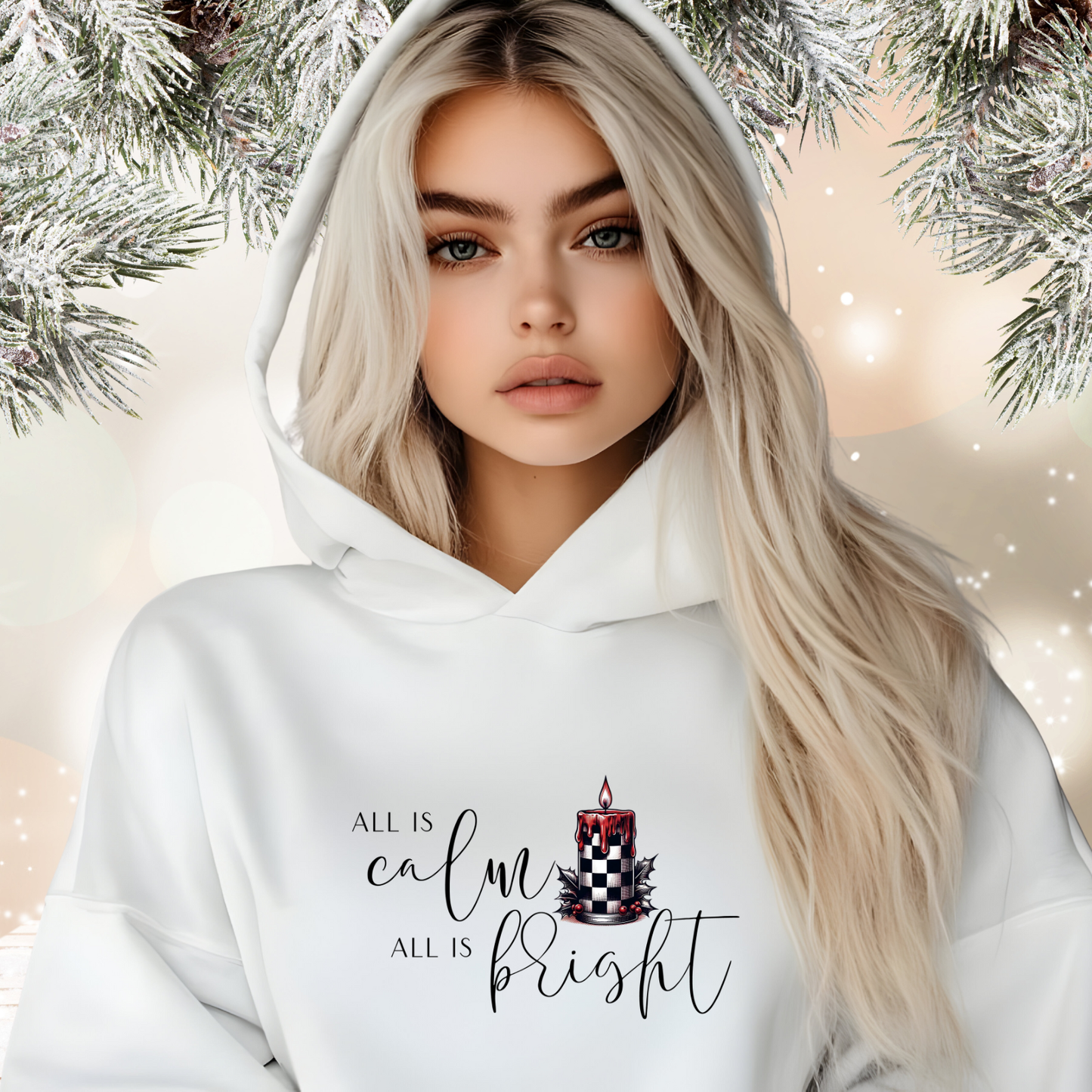 All Is Calm, All Is Bright Crop Hoodie