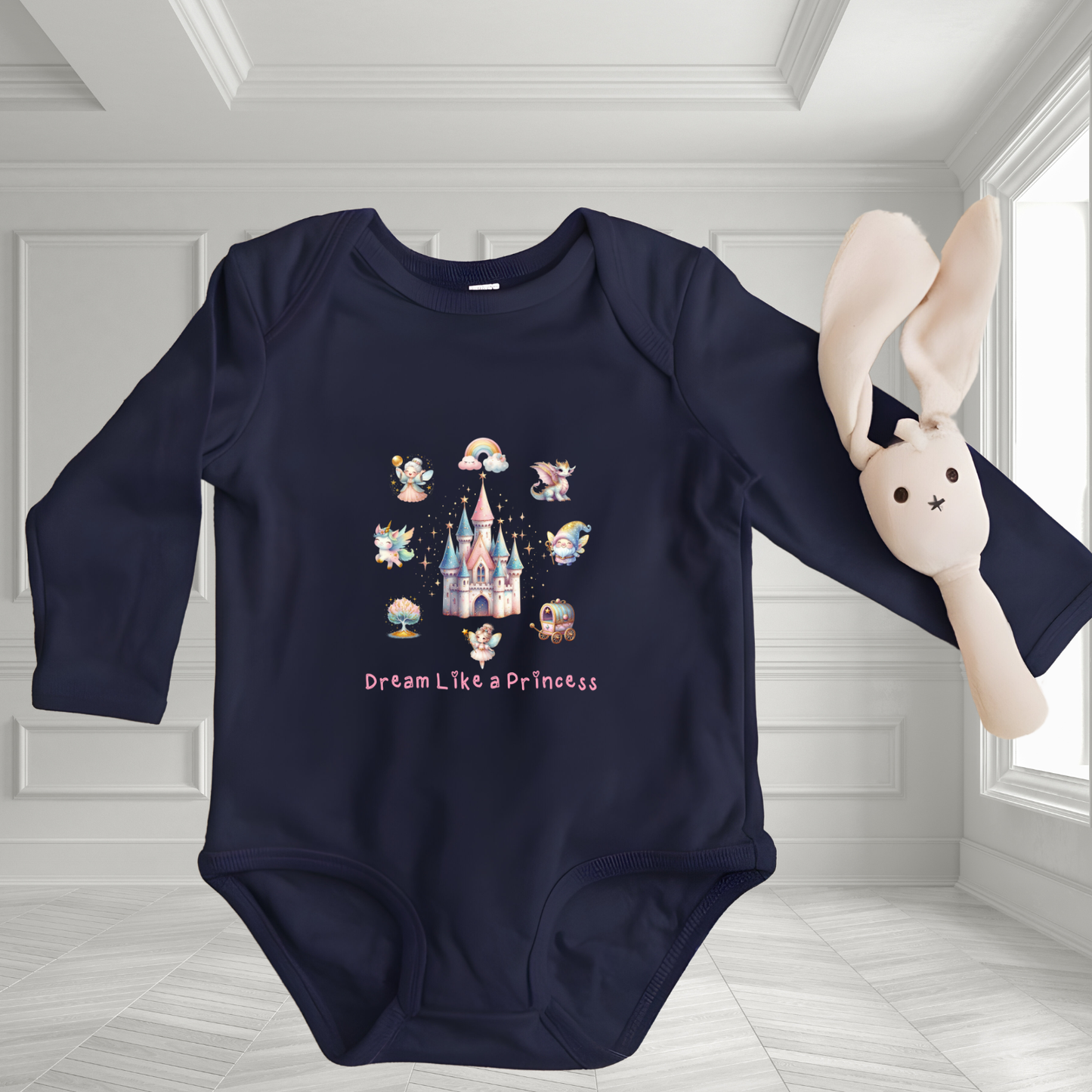 Dream Like A Princess Infant Long Sleeve Onesie