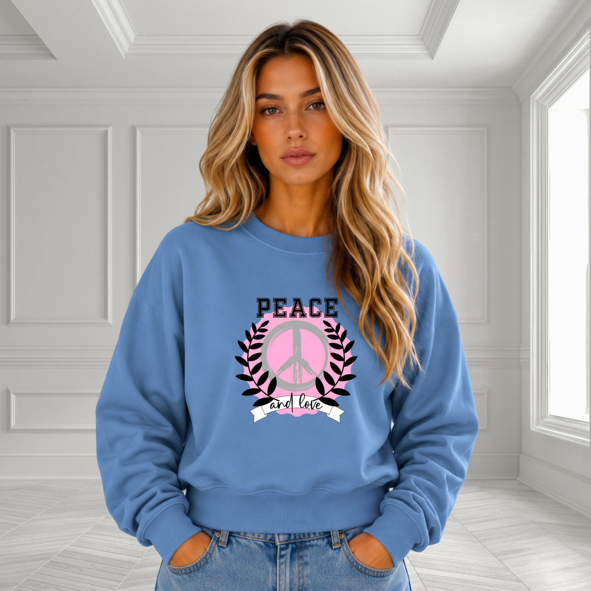 Peace And Love Crewneck Sweatshirt
