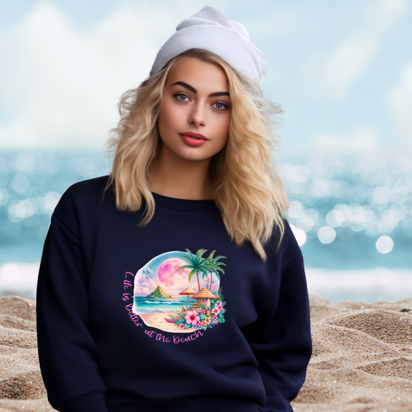 Life Is Better At The Beach Crewneck Sweatshirt