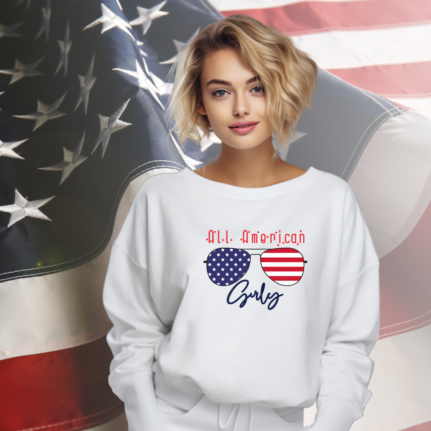 All American Girly Crewneck Sweatshirt