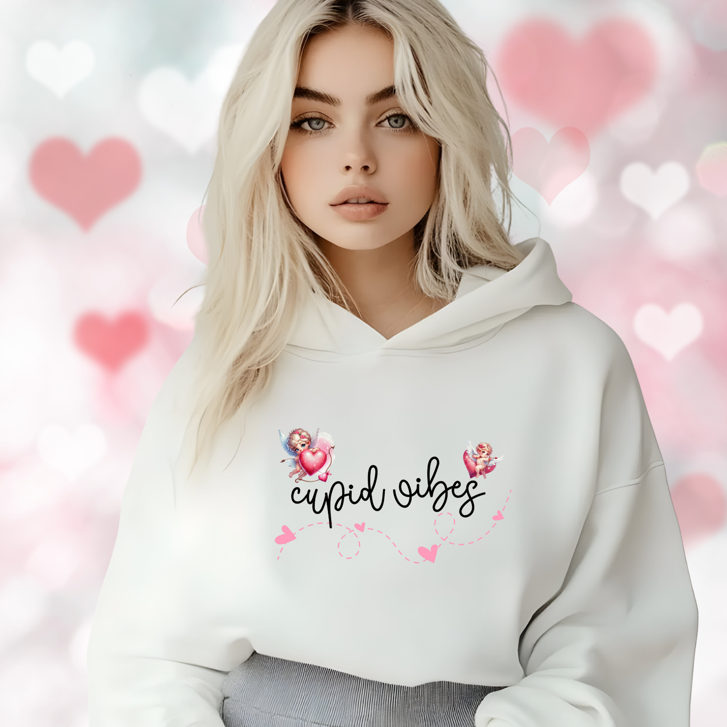 Cupid Vibes Crop Hoodie