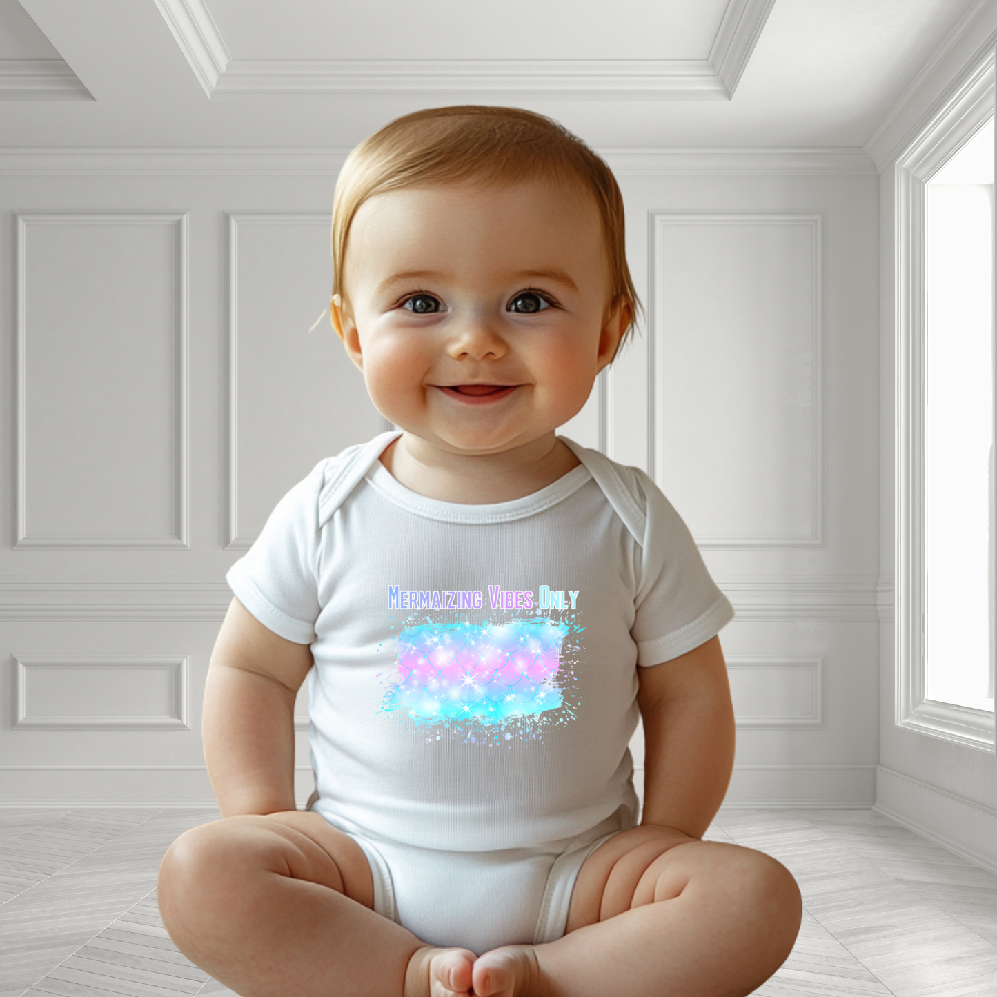 Mermaizing Vibes Only Infant Short Sleeve Onesie