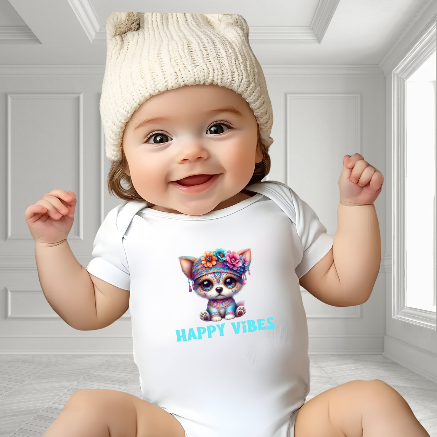 Happy Vibes Infant Short Sleeve Onesie