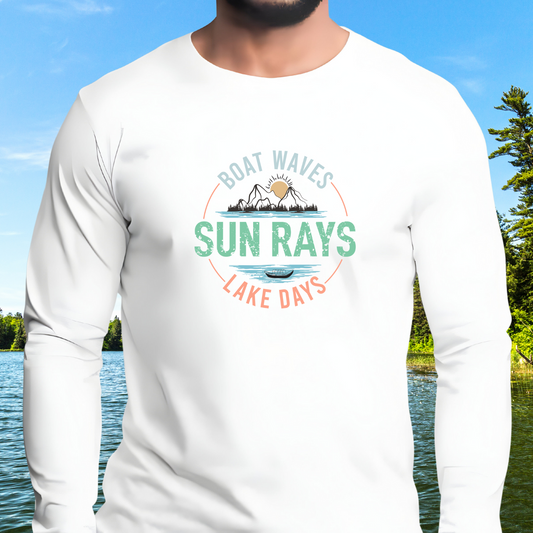 Boat Waves Lake Days Long Sleeve Tee