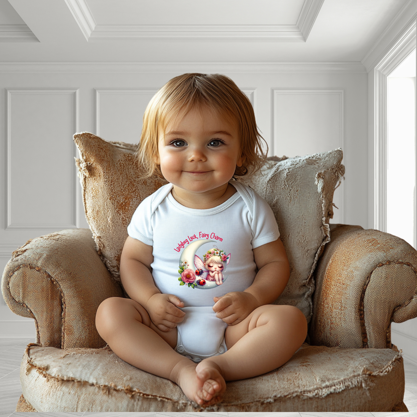 Ladybug Luck, Fairy Charm Infant Short Sleeve Onesie