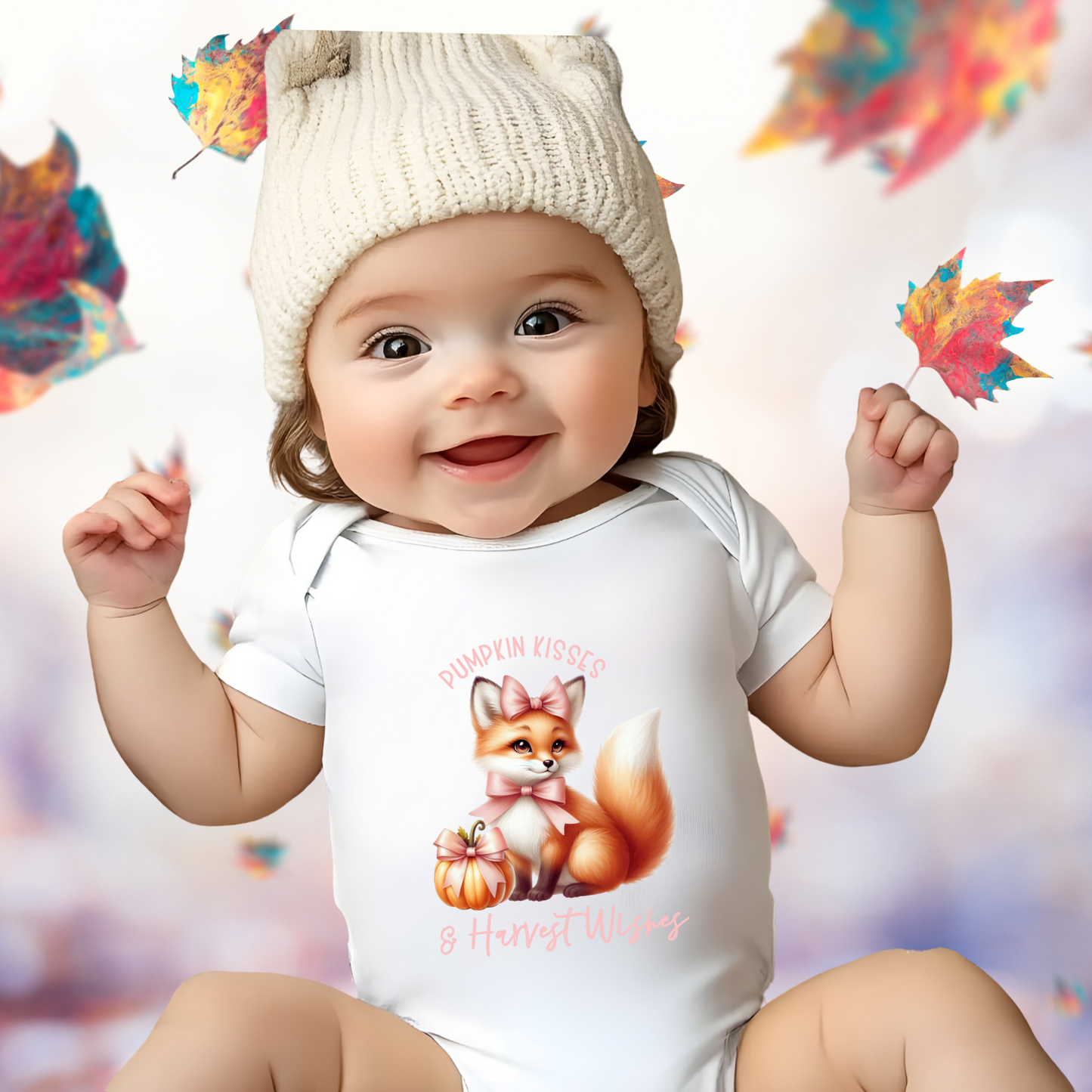 Pumpkin Kisses & Harvest Wishes Infant Short Sleeve Onesie