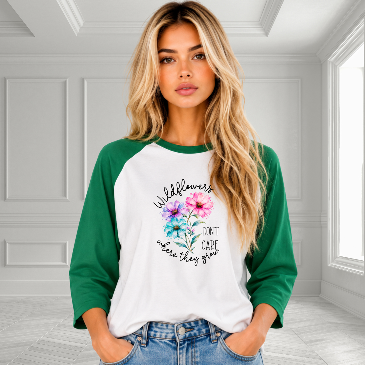 Wildflowers Don’t Care Where They Grow Baseball Tee