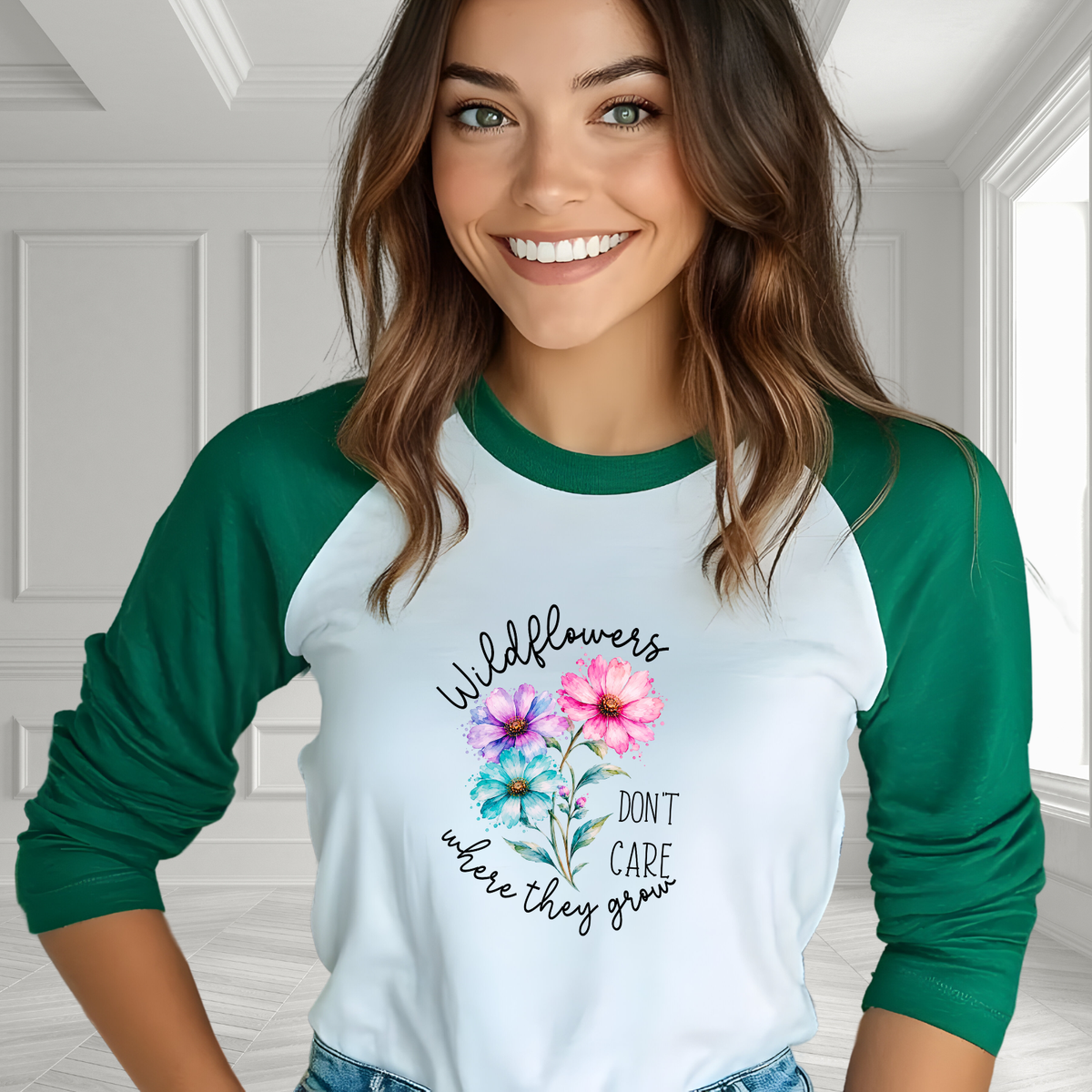 Wildflowers Don’t Care Where They Grow Baseball Tee
