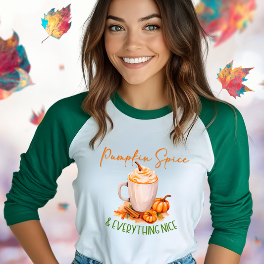 Pumpkin Spice & Everything Nice Baseball Tee