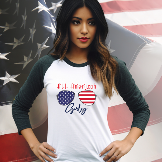 All American Girly Baseball Tee