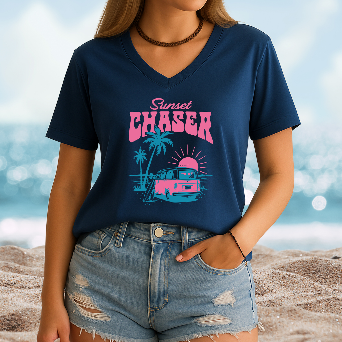 Sunset Chaser V-Neck Tee