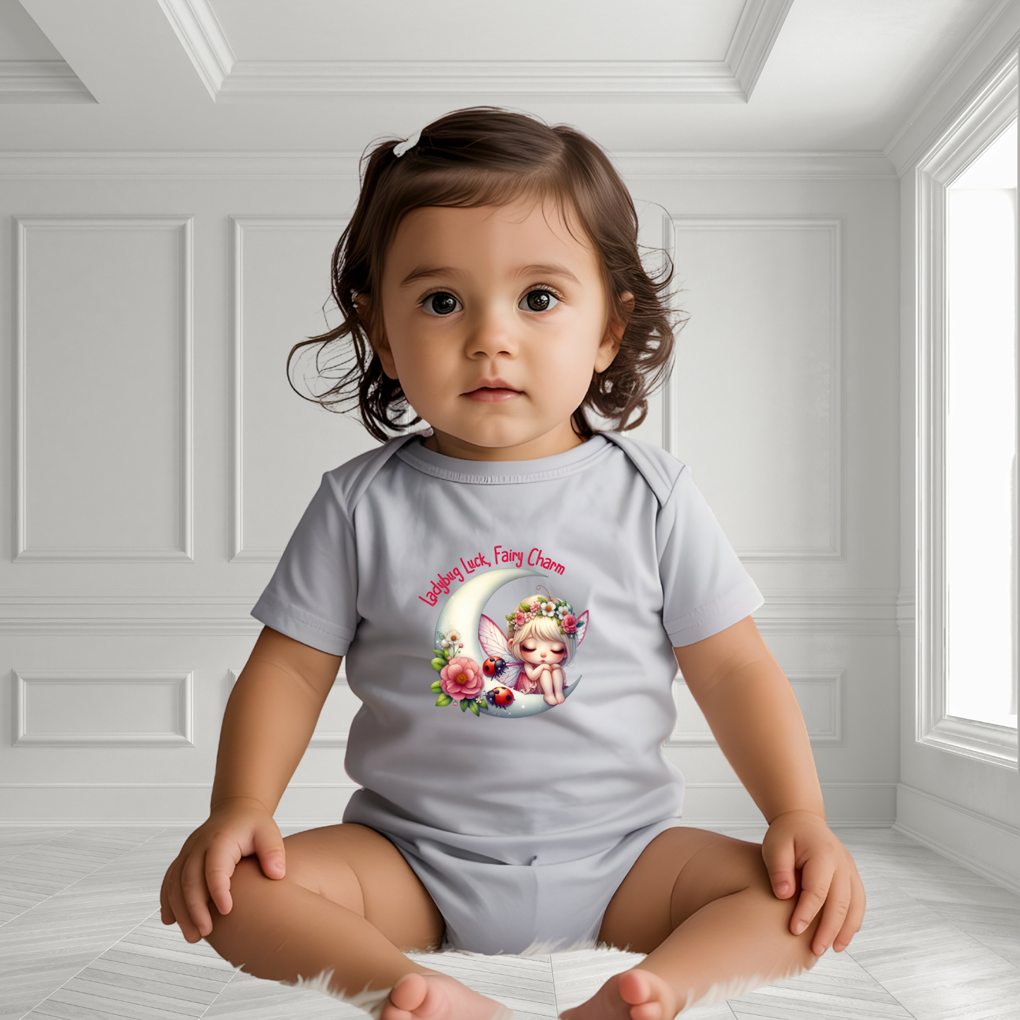 Ladybug Luck, Fairy Charm Infant Short Sleeve Onesie