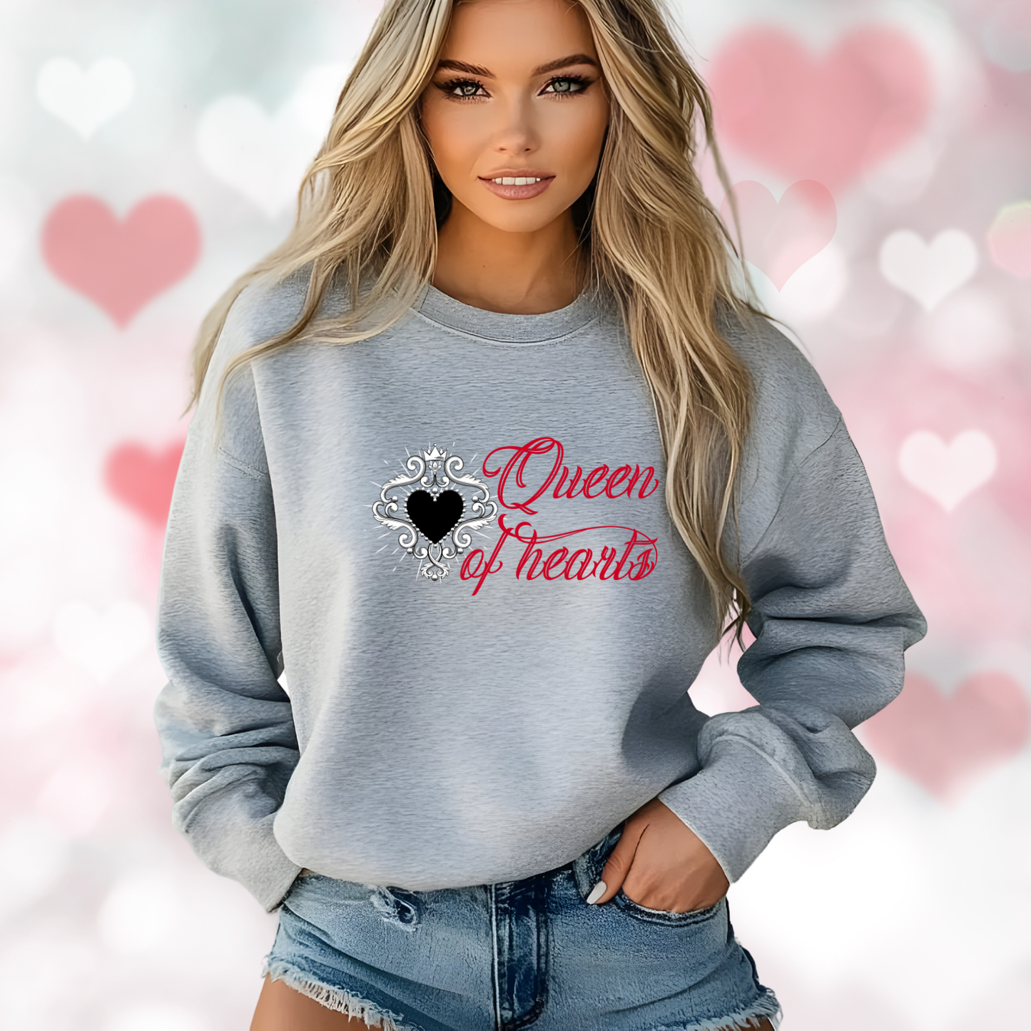 Queen Of Hearts Crewneck Sweatshirt