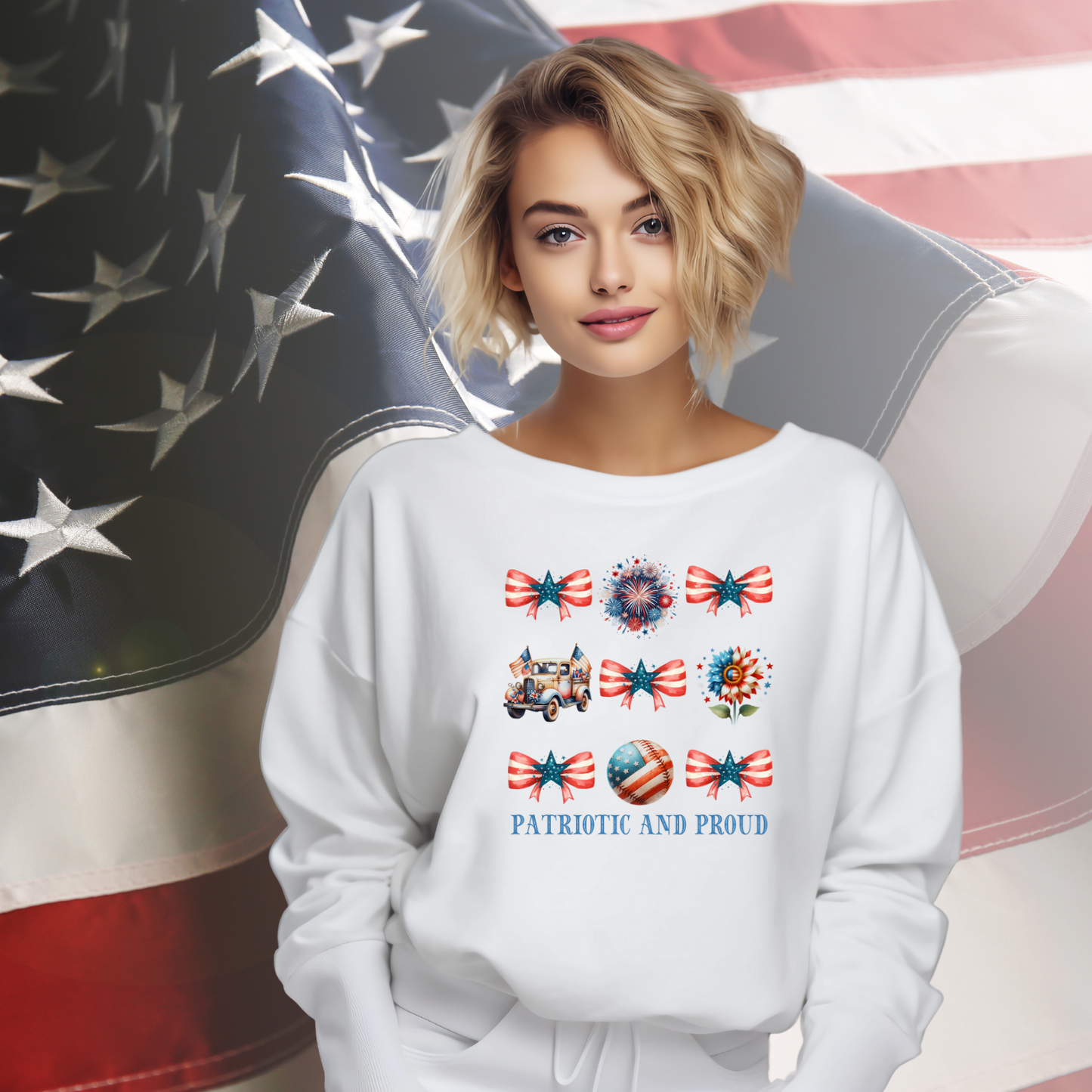 Patriotic And Proud Crewneck Sweatshirt