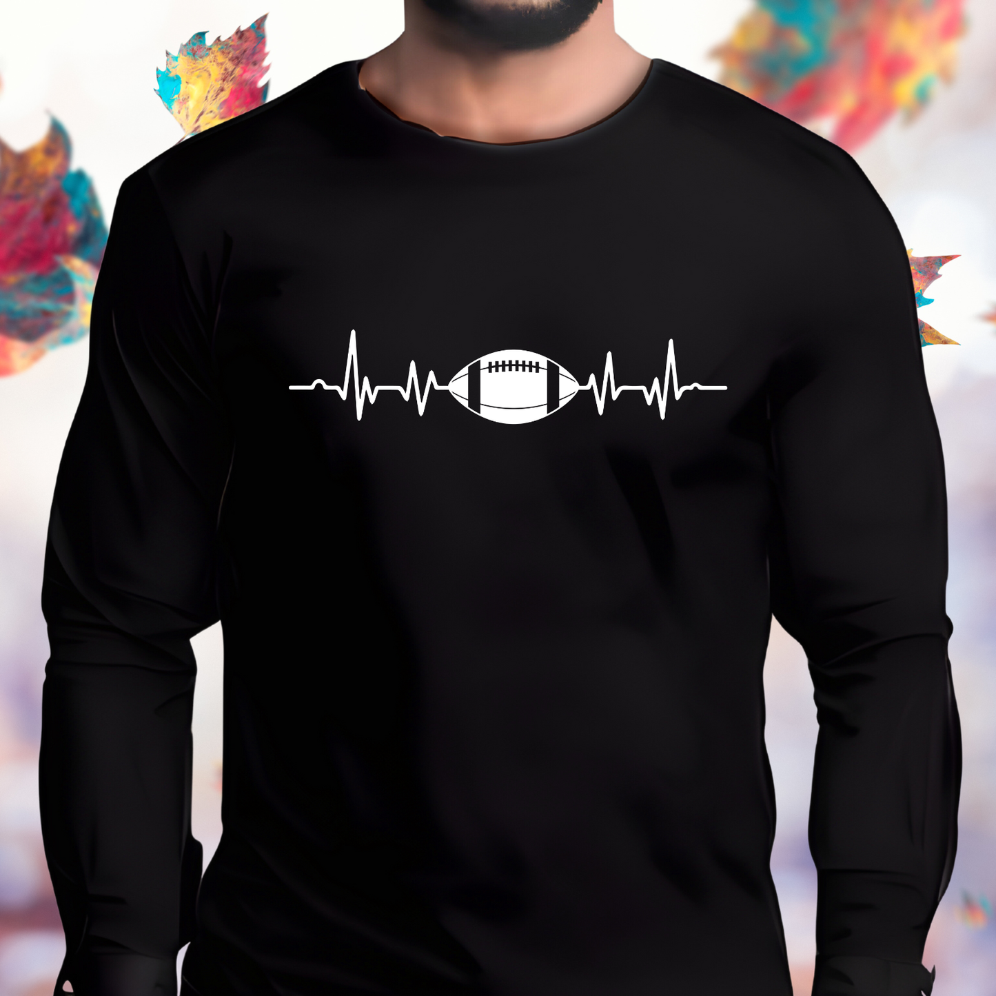 Football Heartbeat Long Sleeve Tee