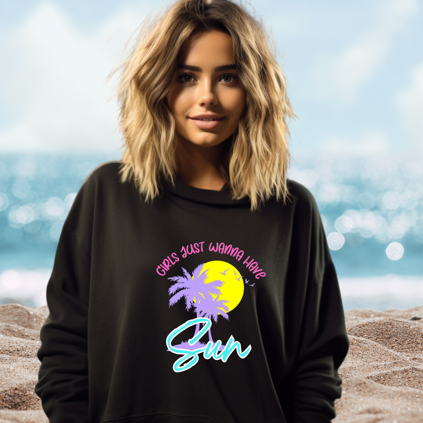 Girls Just Wanna Have Sun Crewneck Sweatshirt