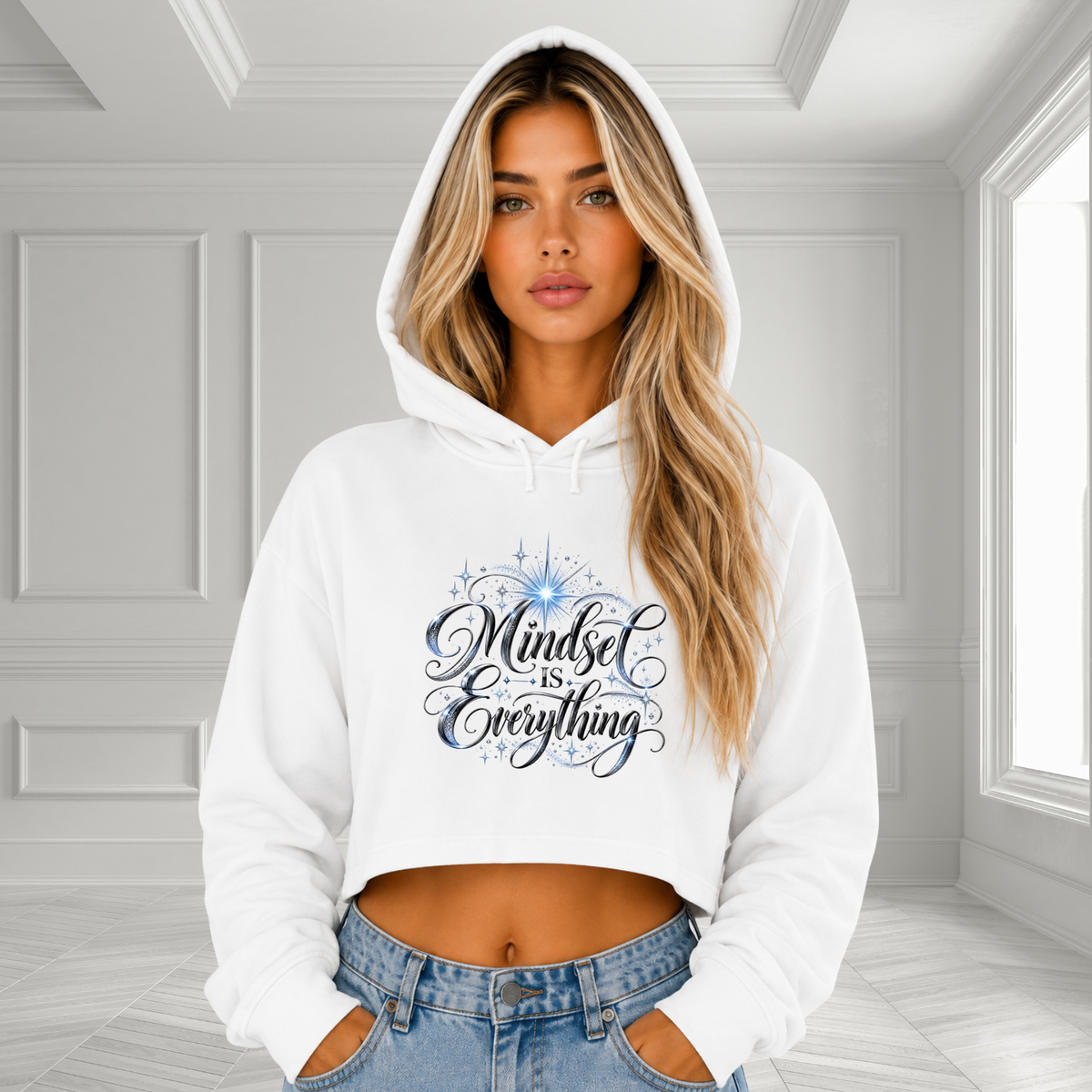 Mindset Is Everything Crop Hoodie