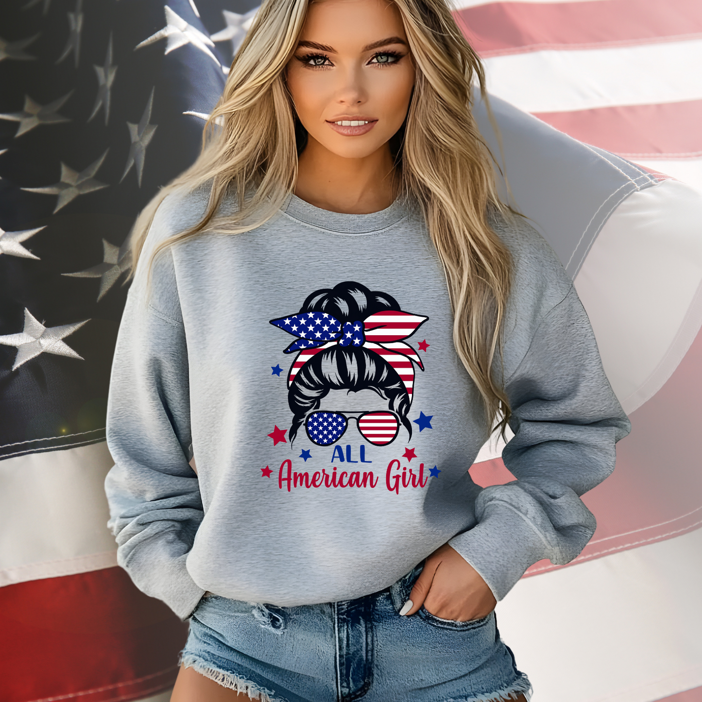 All American Girl Crewneck Sweatshirt