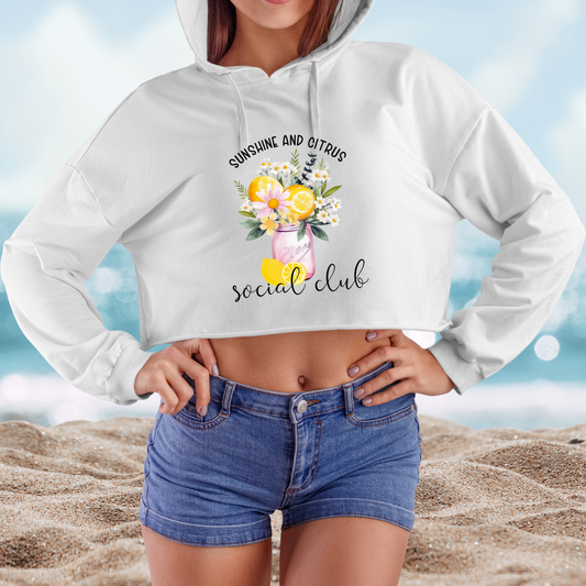 Sunshine And Citrus Social Club Crop Hoodie