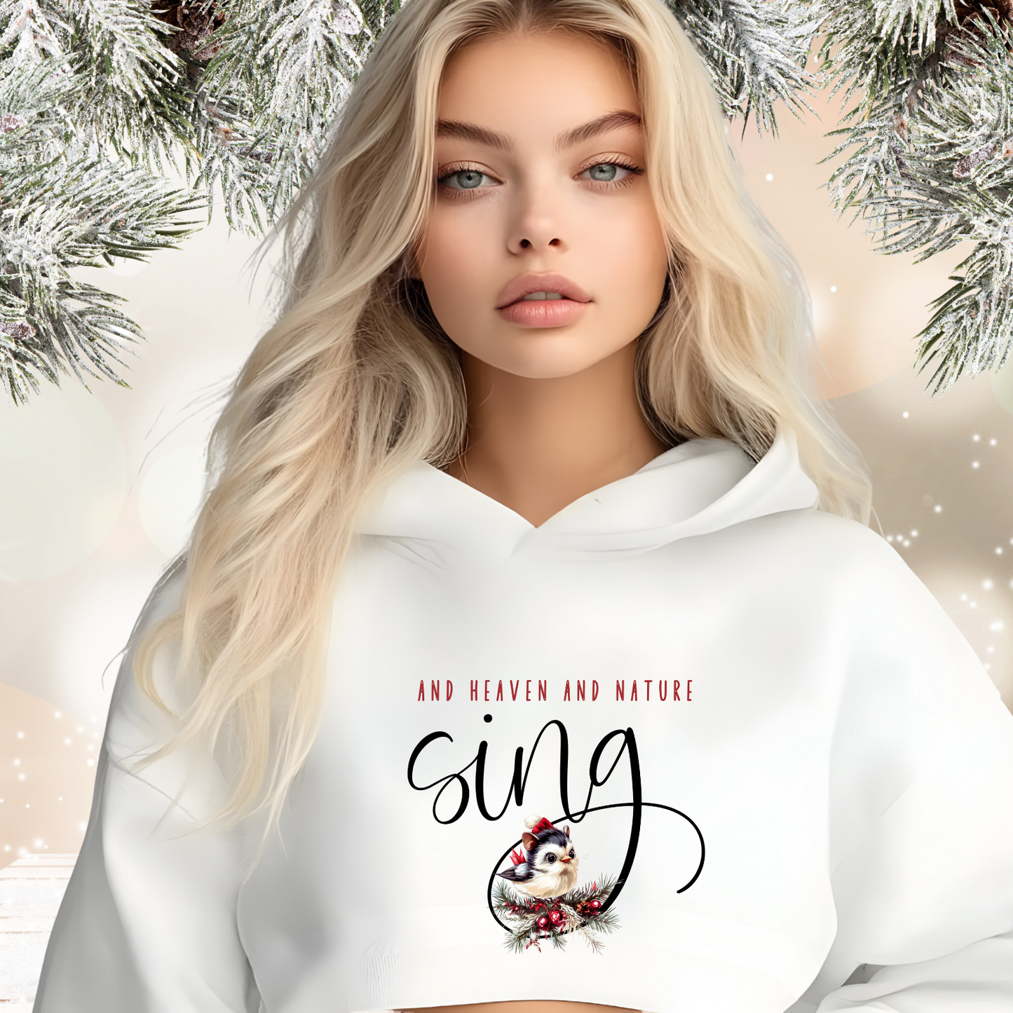And Heaven And Nature Sing Crop Hoodie