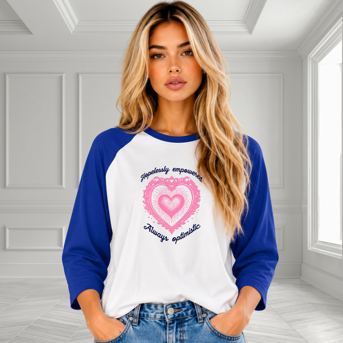 Hopelessly Empowered, Always Optimistic Baseball Tee