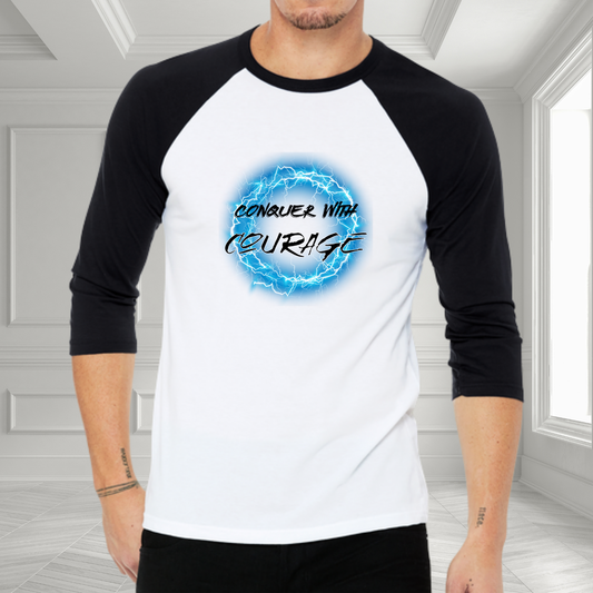 Conquer With Courage Baseball Tee