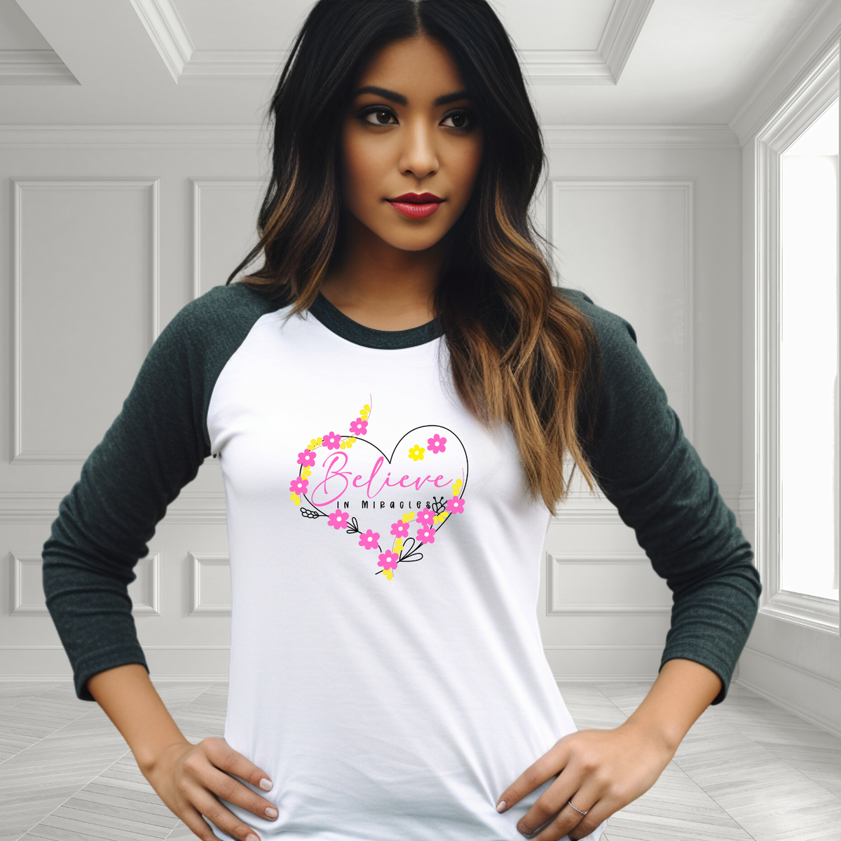 Believe In Miracles Baseball Tee