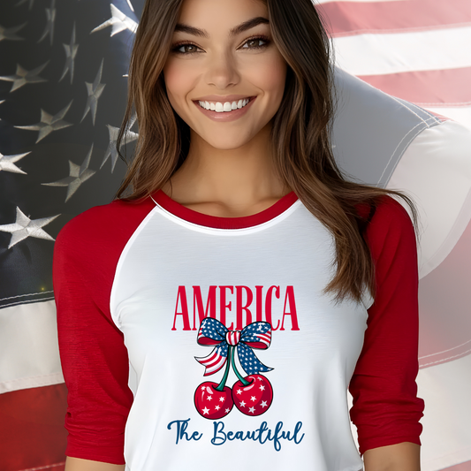 America The Beautiful Baseball Tee